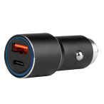 Алуминиево зарядно за кола PCH PRO-08 USB-C+USB 38W Fast Charging 12/24V